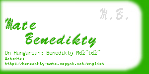 mate benedikty business card